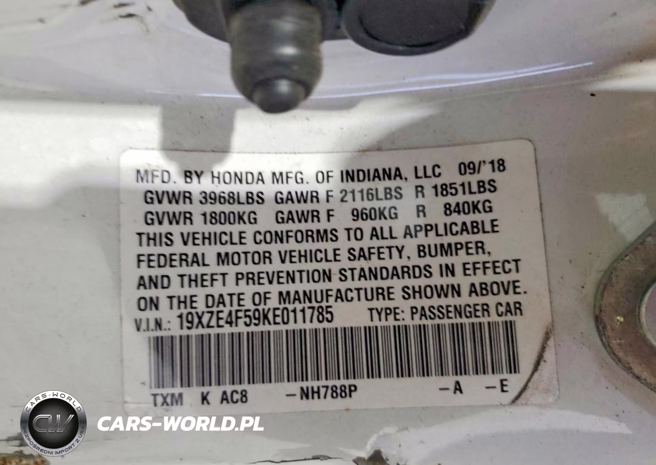2019 Honda Insight Ex VIN:19XZE4F59KE011785 - 13