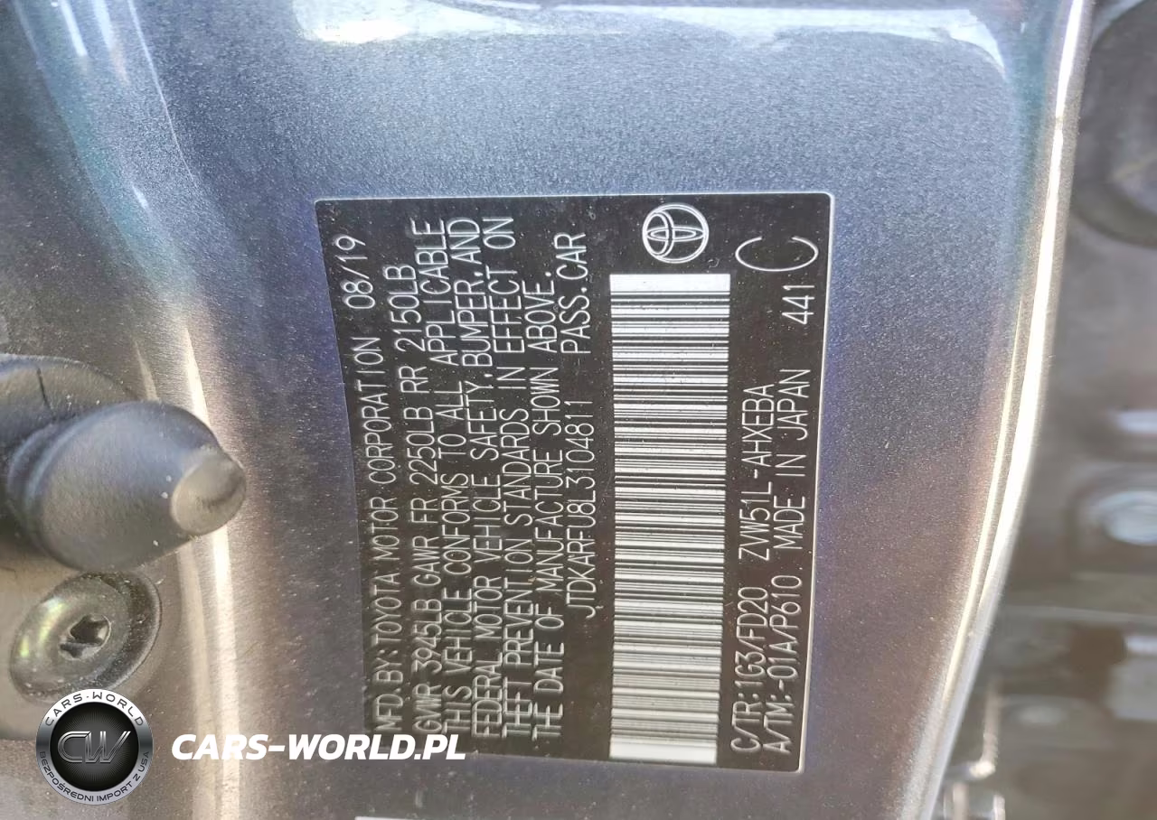 2020 Toyota Prius Le VIN:JTDKARFU8L3104811 - 12