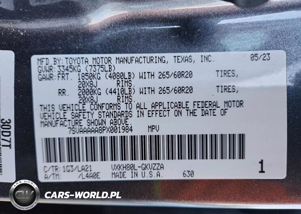 2023 Toyota Sequoia Platinum VIN:7SVAAAAA8PX001984 - 13