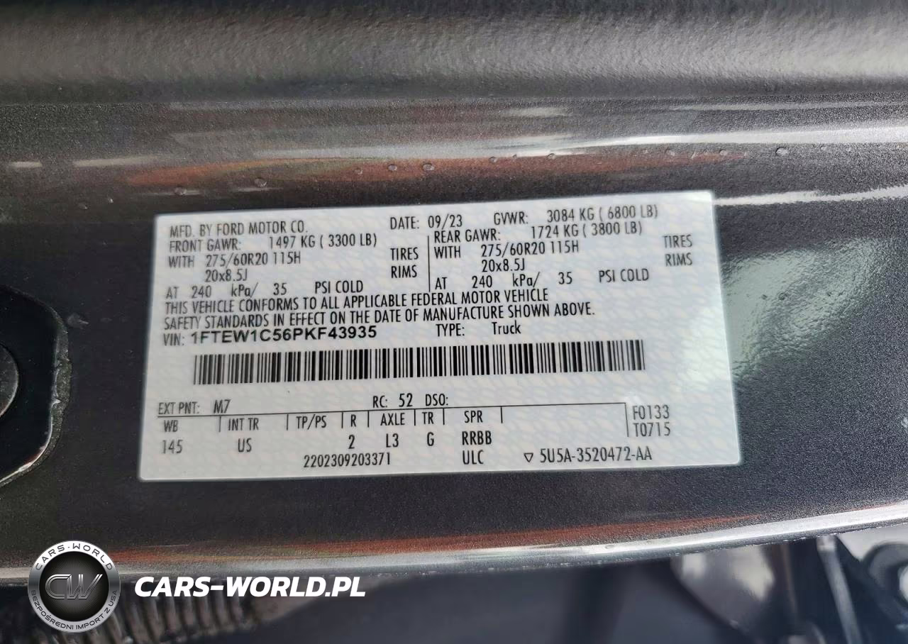 2023 Ford F150 Supercrew VIN:1FTEW1C56PKF43935 - 13