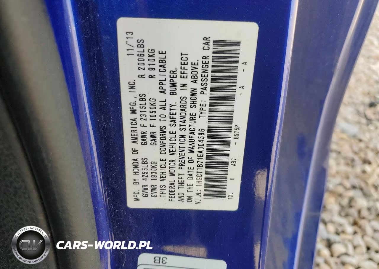 2014 Honda Accord Ex VIN:1HGCT1B71EA004596 - 12