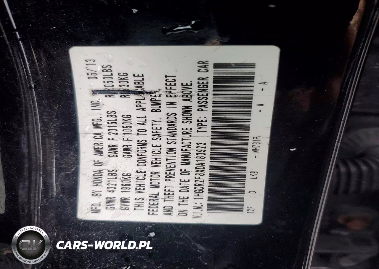 2013 Honda Accord Exl VIN:1HGCR2F8XDA183923 - 12