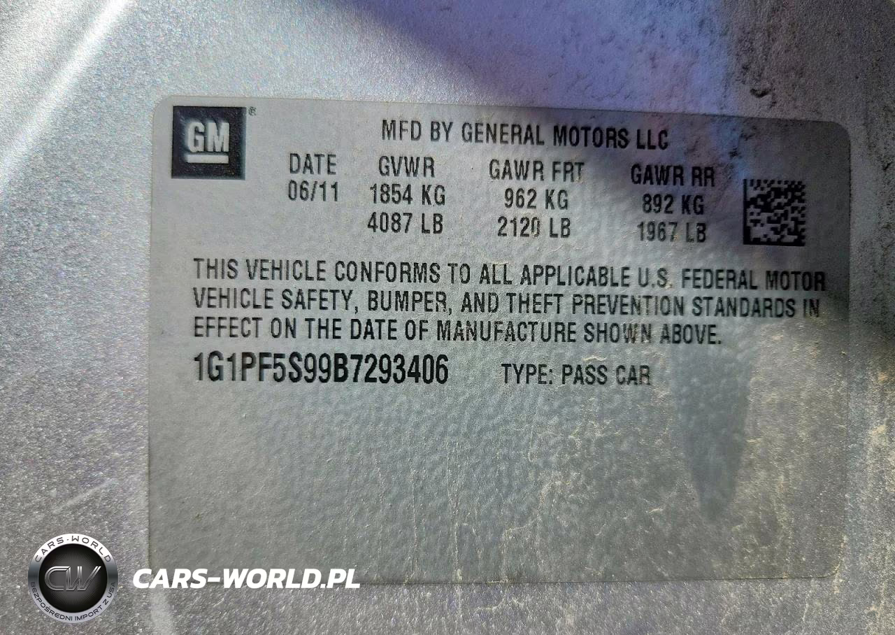 2011 Chevrolet Cruze Lt VIN:1G1PF5S99B7293406 - 12