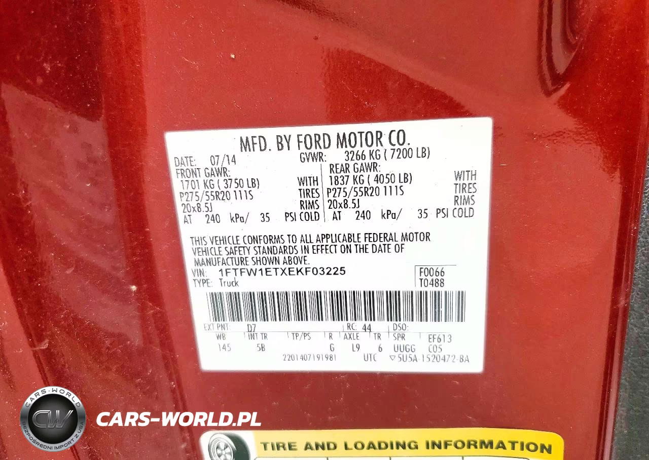2014 Ford F150 Supercrew VIN:1FTFW1ETXEKF03225 - 12