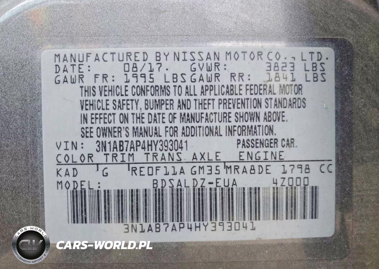 2017 Nissan Sentra Sv VIN:3N1AB7AP4HY393041 - 12