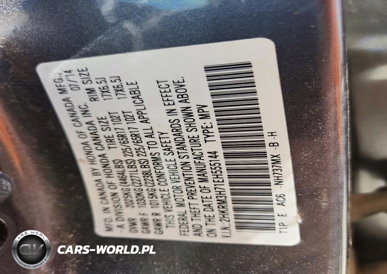 2014 Honda Cr-V Exl VIN:2HKRM3H71EH555144 - 13