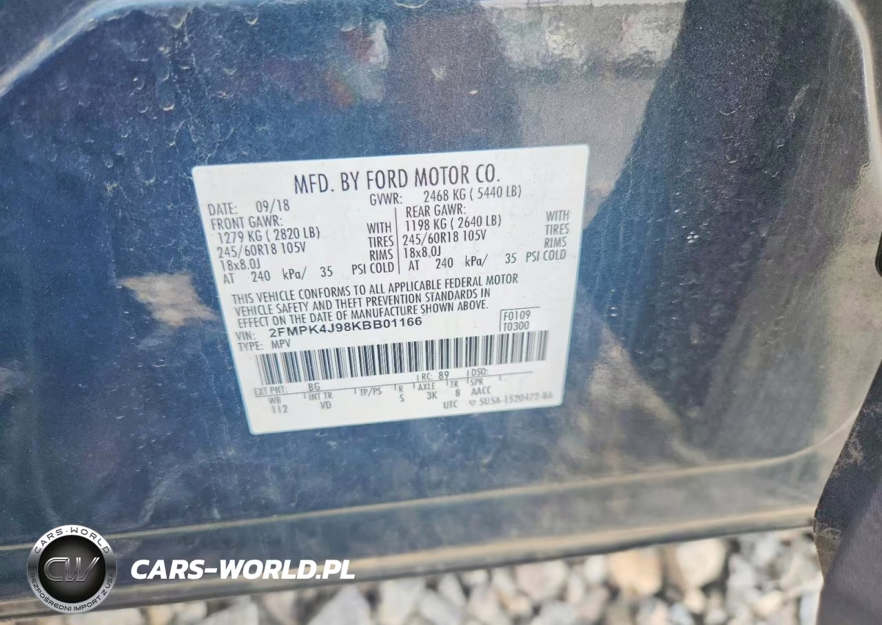 2019 Ford Edge Sel VIN:2FMPK4J98KBB01166 - 11