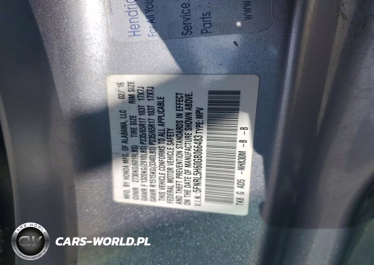 2016 Honda Odyssey Exl VIN:5FNRL5H60GB066483 - 13