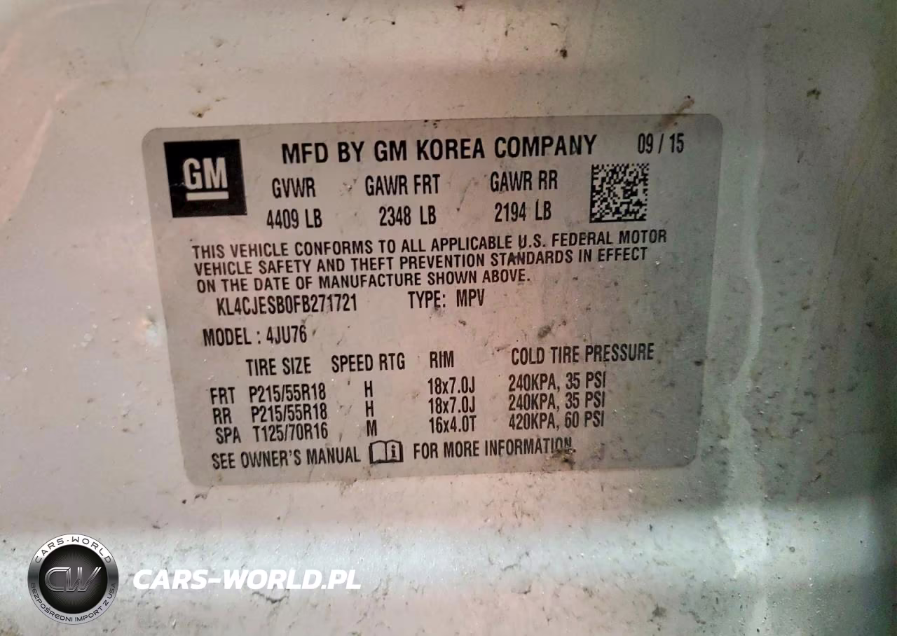 2015 Buick Encore VIN:KL4CJESB0FB271721 - 14