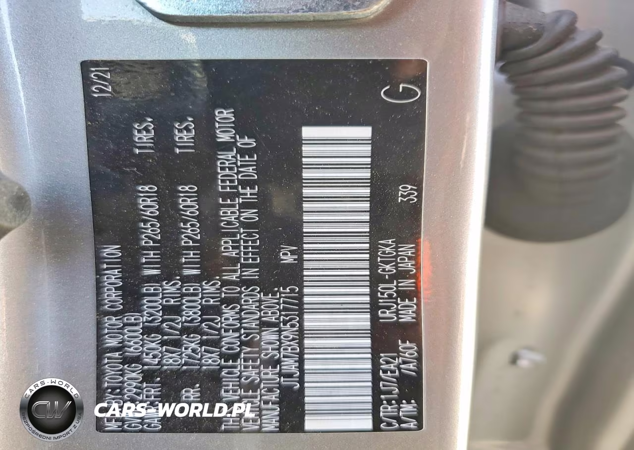 2022 Lexus Gx 460 Base VIN:JTJAM7BX9N5317715 - 13