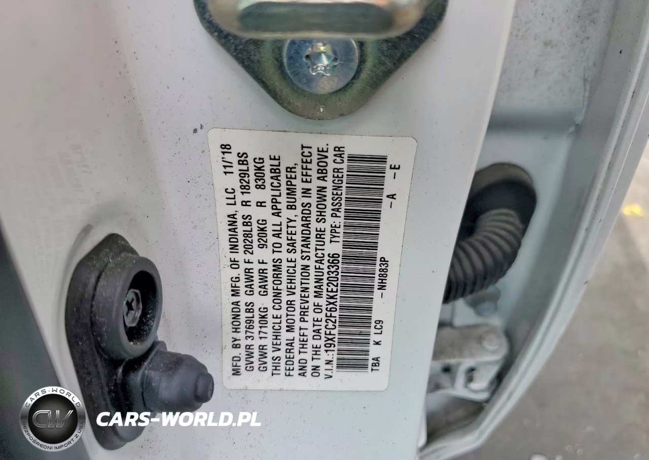 2019 Honda Civic Lx VIN:19XFC2F6XKE203366 - 12