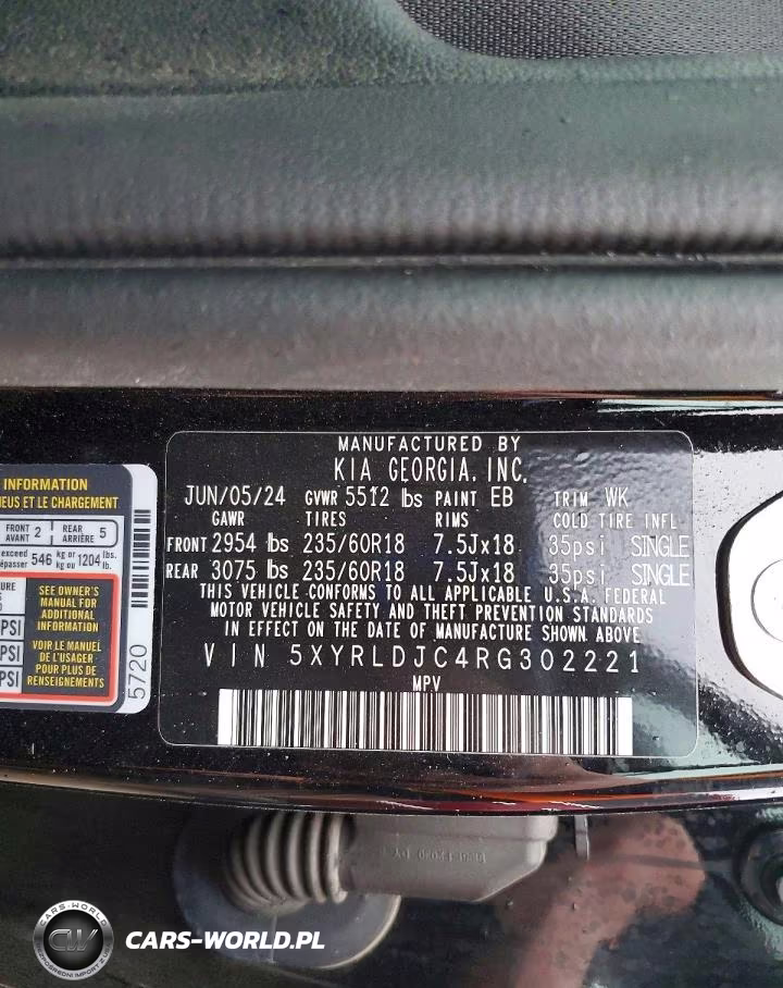 2024 Kia Sorento S VIN:5XYRLDJC4RG302221 - 14