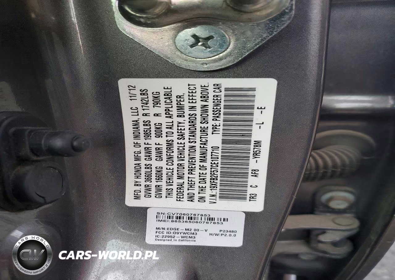 2012 Honda Civic Lx VIN:19XFB2F57CE107710 - 13