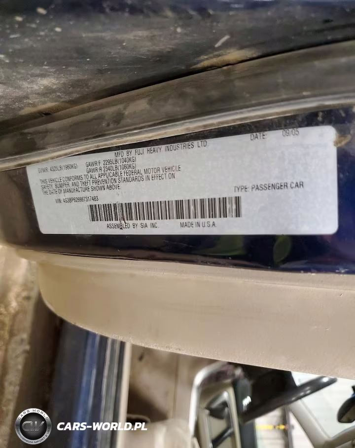 2006 Subaru Legacy 2.5I Limited VIN:4S3BP626667317483 - 13