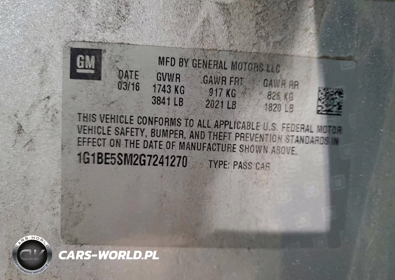 2016 Chevrolet Cruze Lt VIN:1G1BE5SM2G7241270 - 12