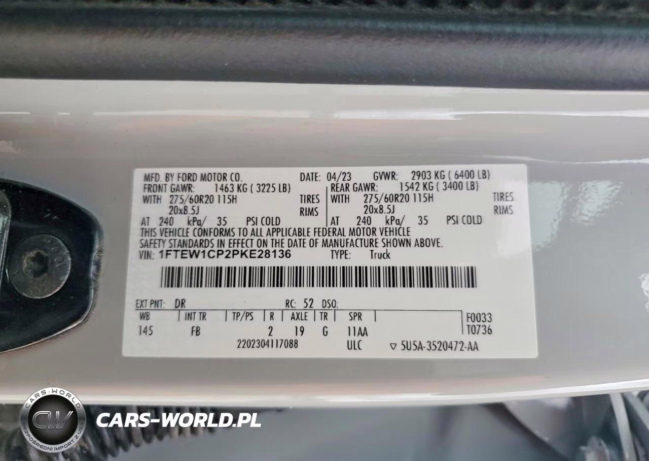 2023 Ford F150 Supercrew VIN:1FTEW1CP2PKE28136 - 12