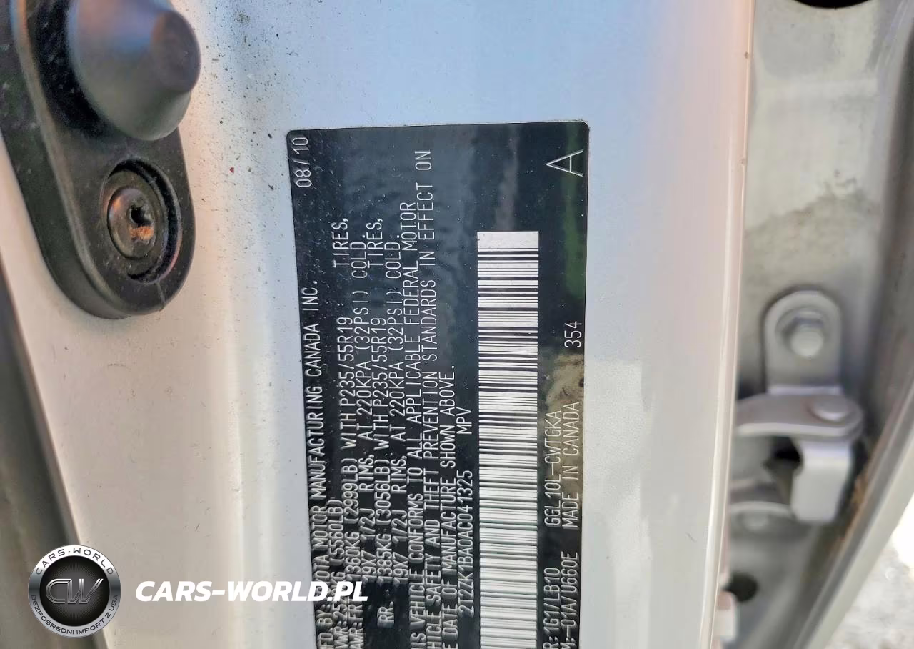 2010 Lexus Rx 350 Base VIN:2T2ZK1BA0AC041325 - 13