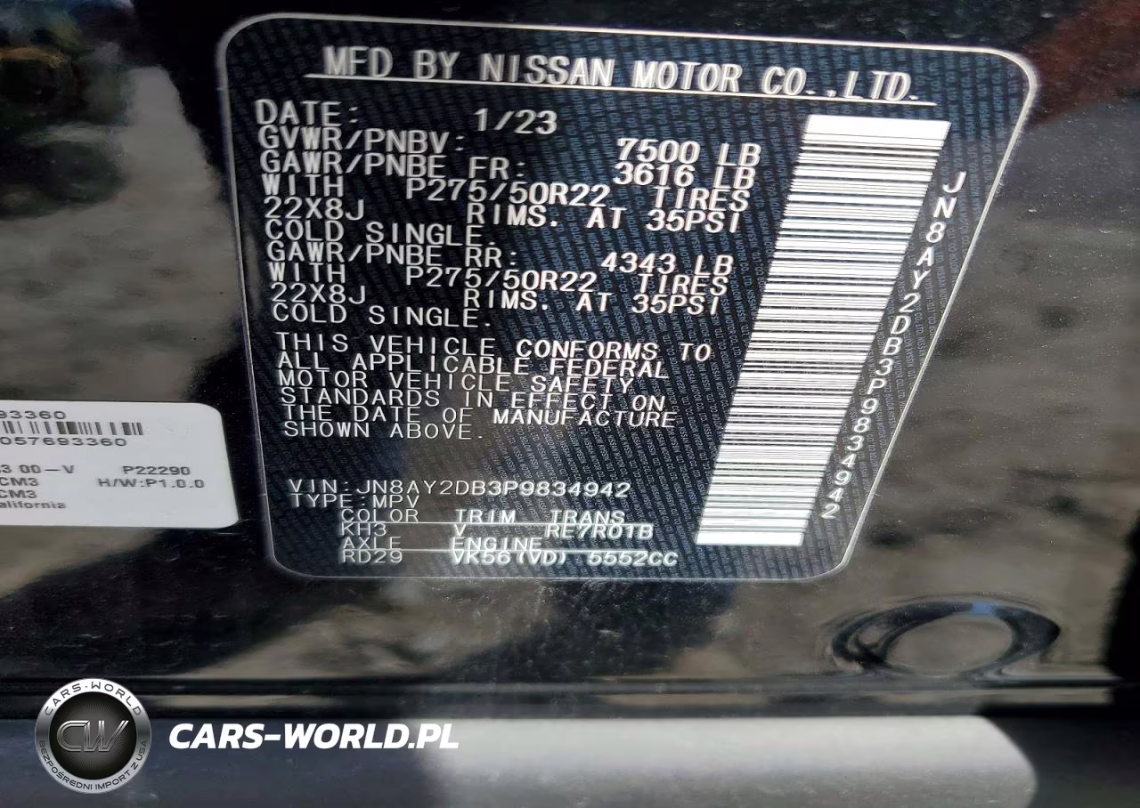 2023 Nissan Armada Platinum VIN:JN8AY2DB3P9834942 - 14