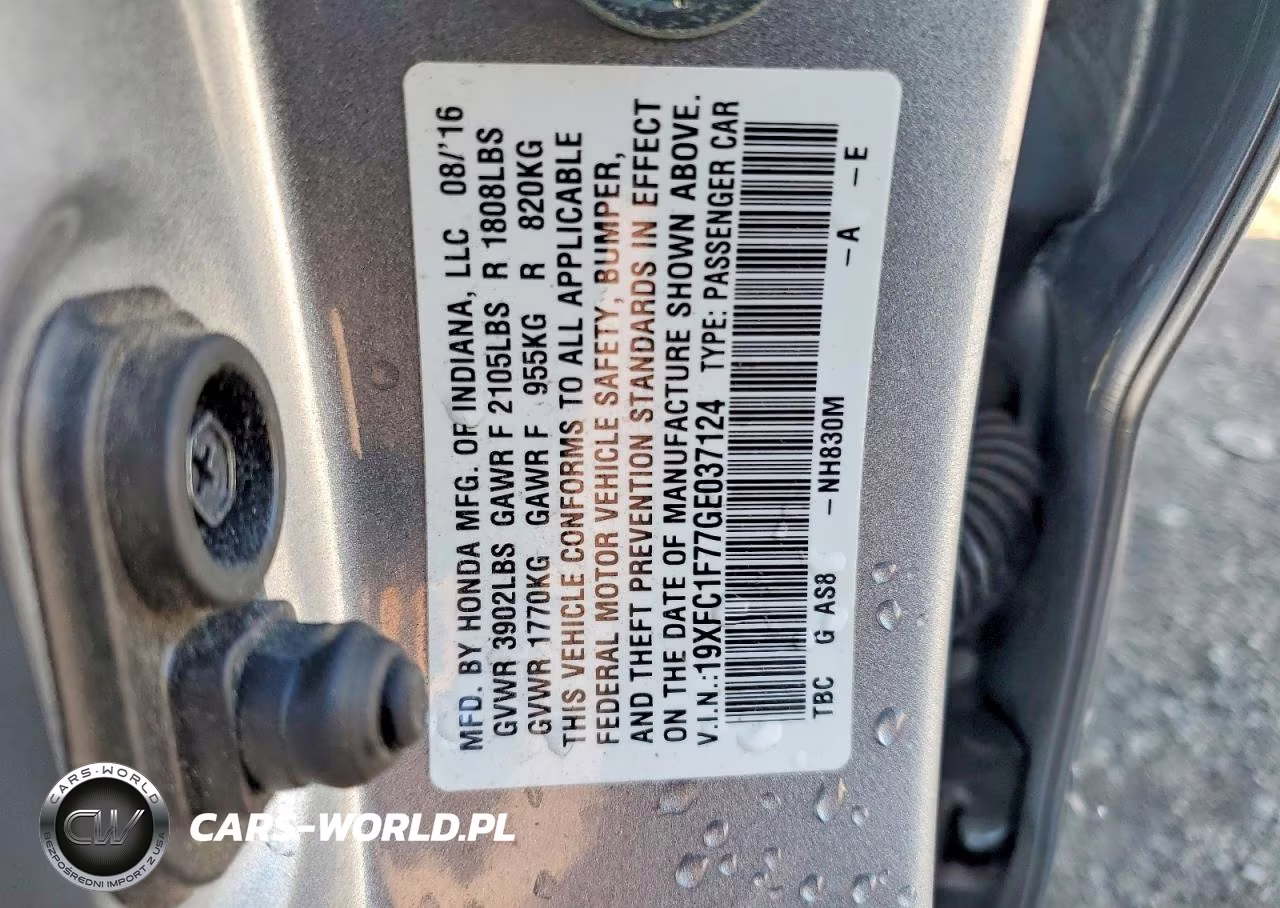 2016 Honda Civic Exl VIN:19XFC1F77GE037124 - 12