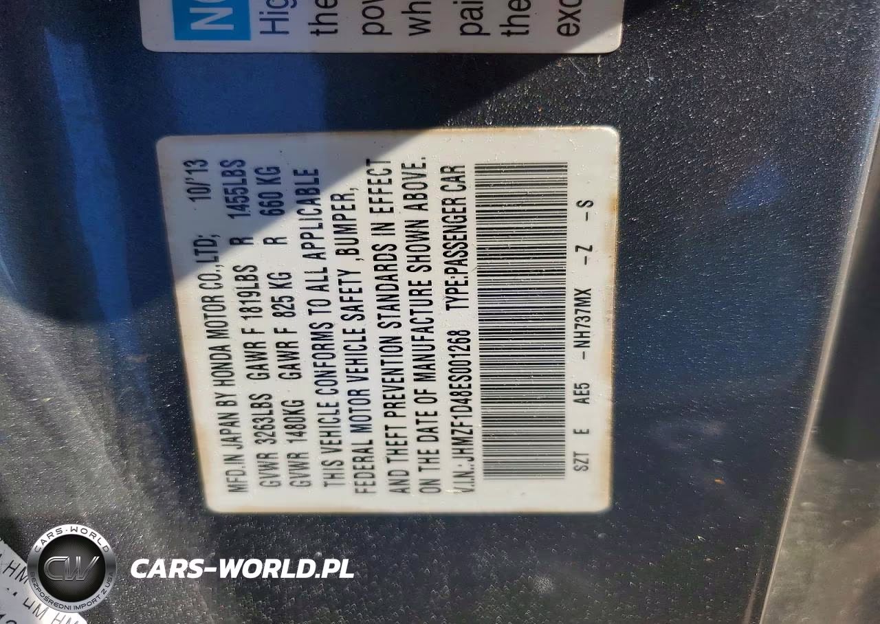 2014 Honda Cr-Z VIN:JHMZF1D48ES001268 - 12