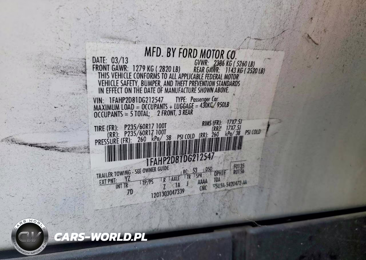 2013 Ford Taurus Se VIN:1FAHP2D81DG212547 - 12