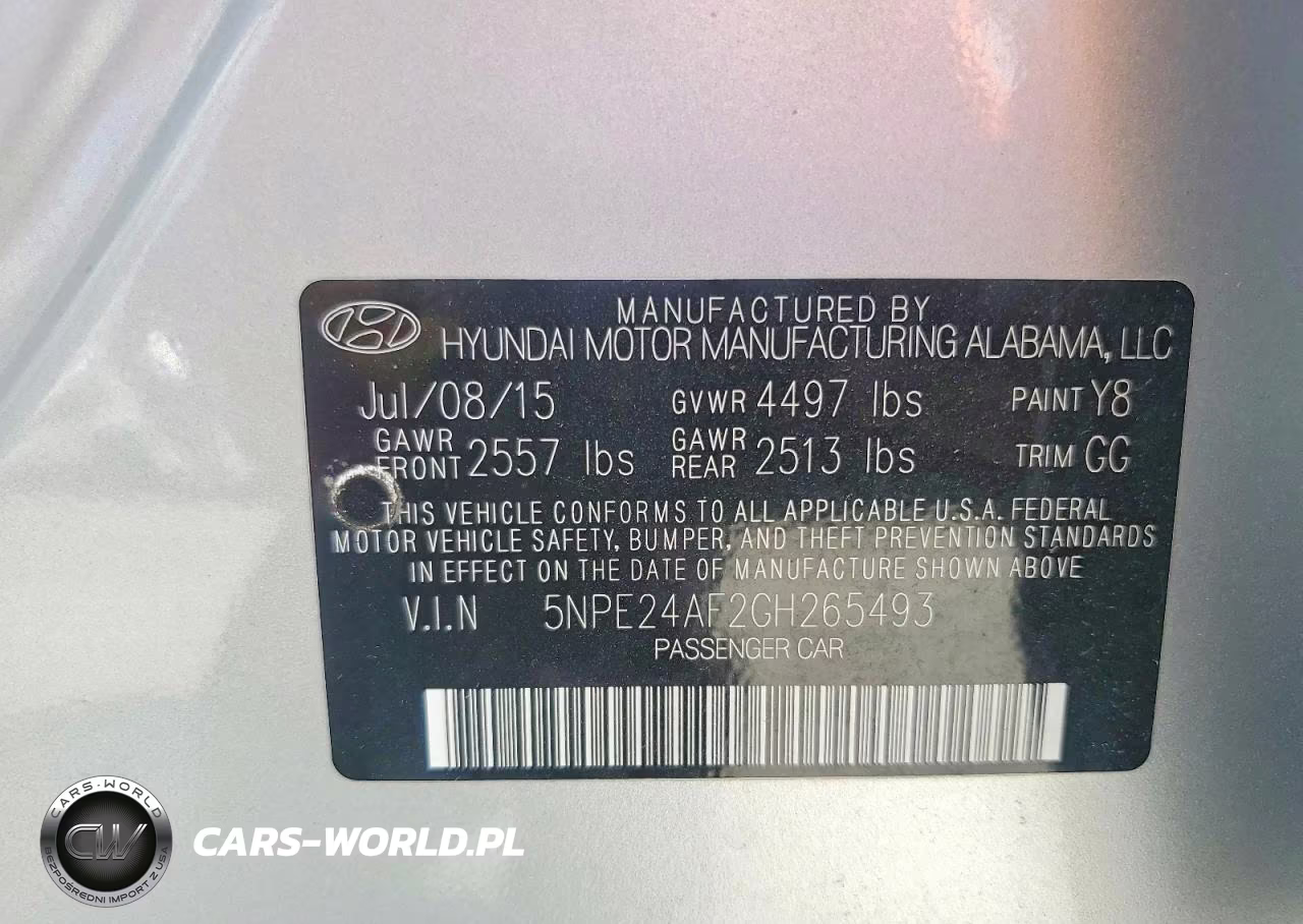 2016 Hyundai Sonata Se VIN:5NPE24AF2GH265493 - 12