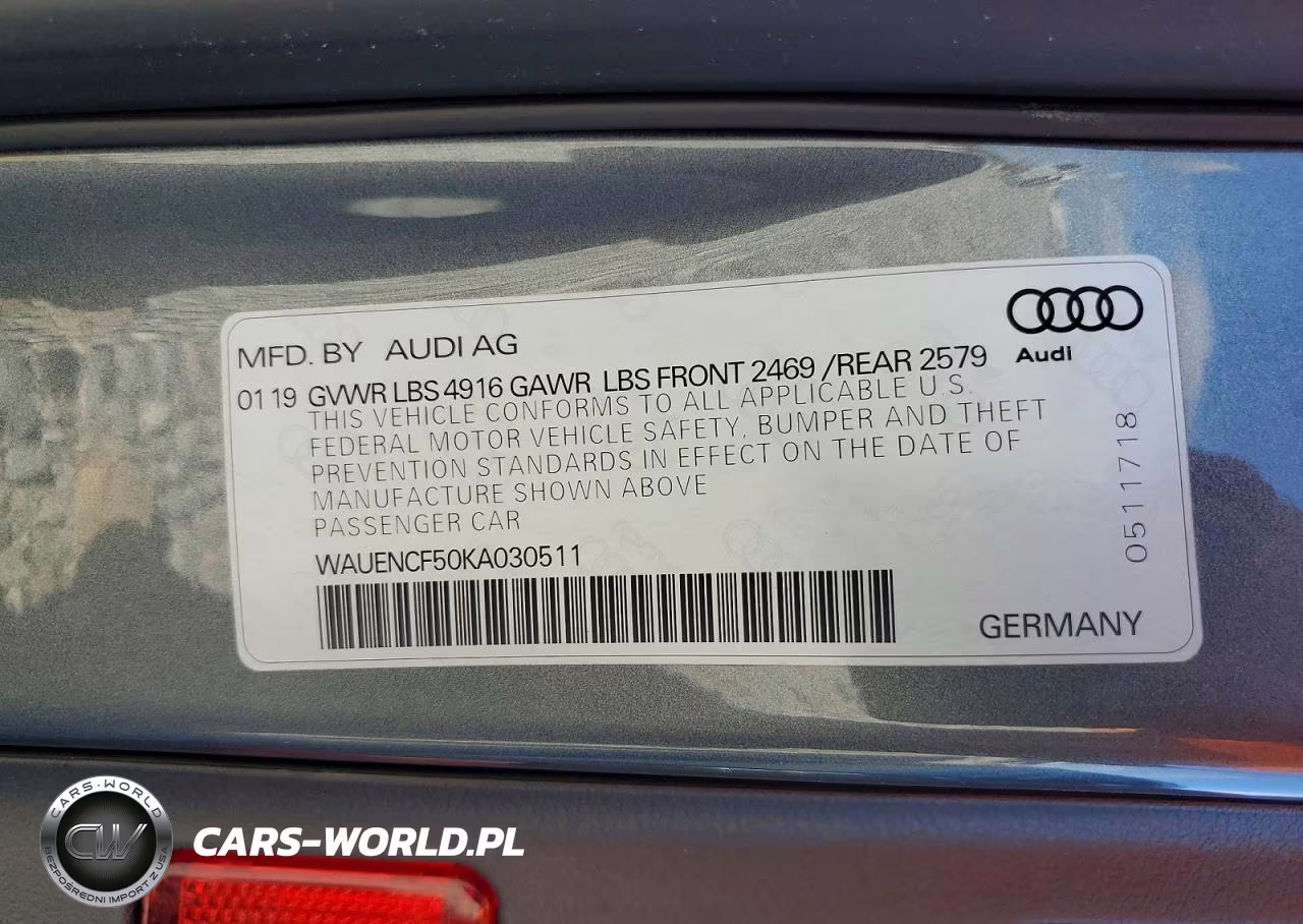 2019 Audi A5 Premium Plus S-Line VIN:WAUENCF50KA030511 - 12