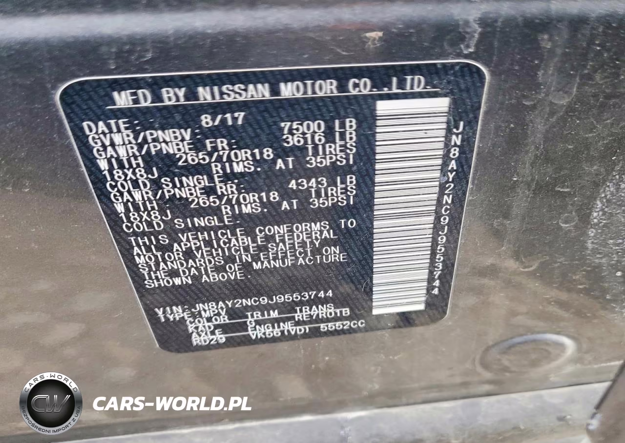 2018 Nissan Armada Sv VIN:JN8AY2NC9J9553744 - 13