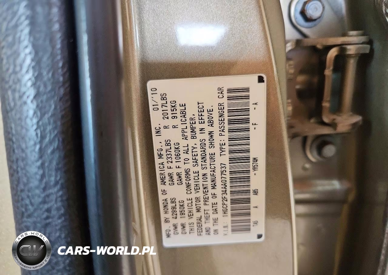 2010 Honda Accord Lx VIN:1HGCP2F34AA077537 - 13