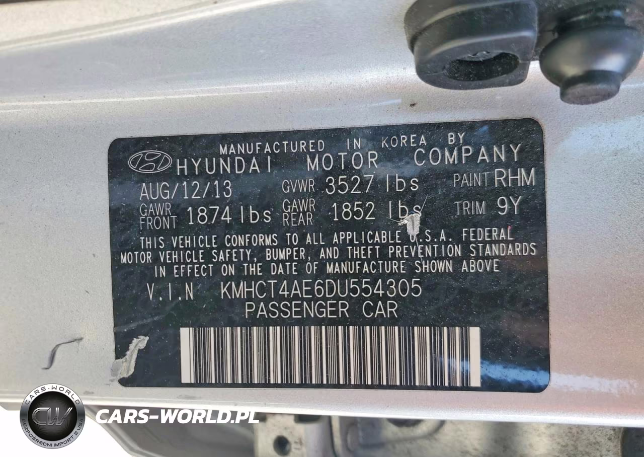 2013 Hyundai Accent Gls VIN:KMHCT4AE6DU554305 - 12