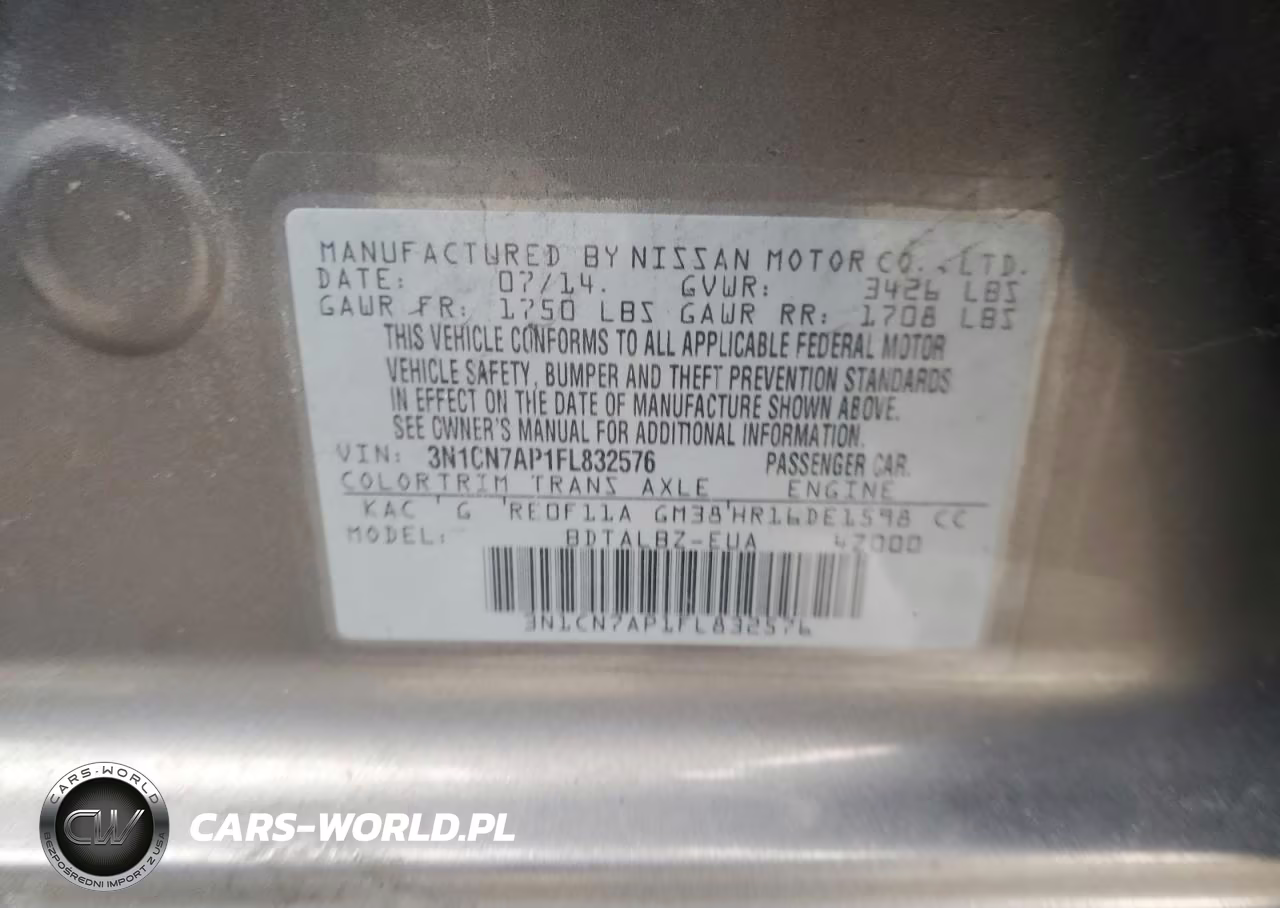 2015 Nissan Versa S VIN:3N1CN7AP1FL832576 - 12