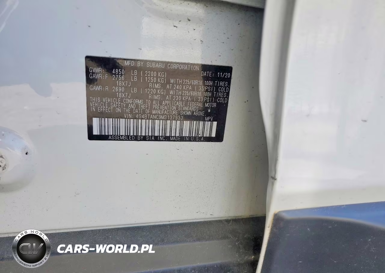2021 Subaru Outback Limited VIN:4S4BTANC9M3137933 - 13