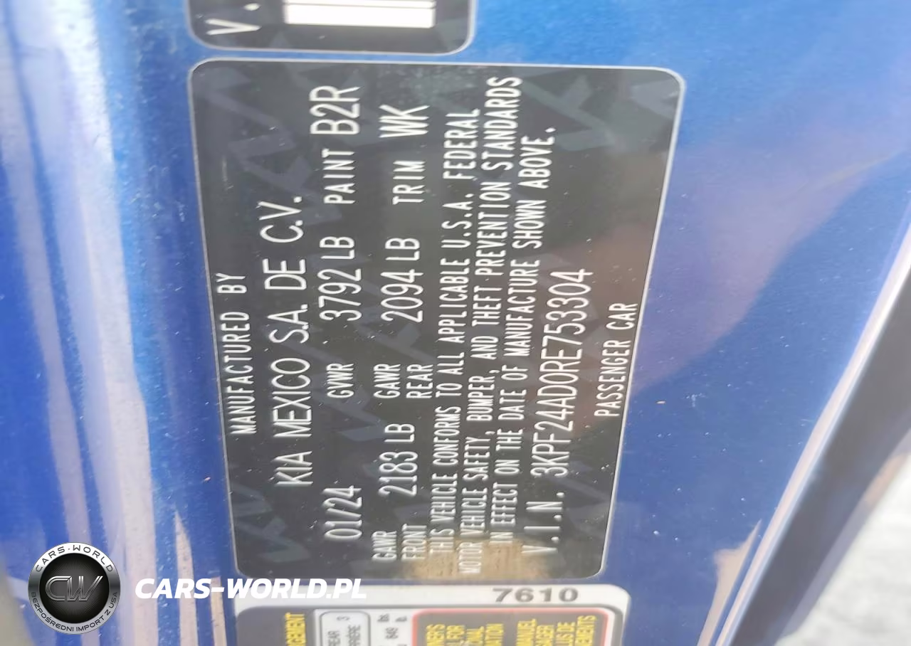 2024 Kia Forte Lxs VIN:3KPF24AD0RE753304 - 12