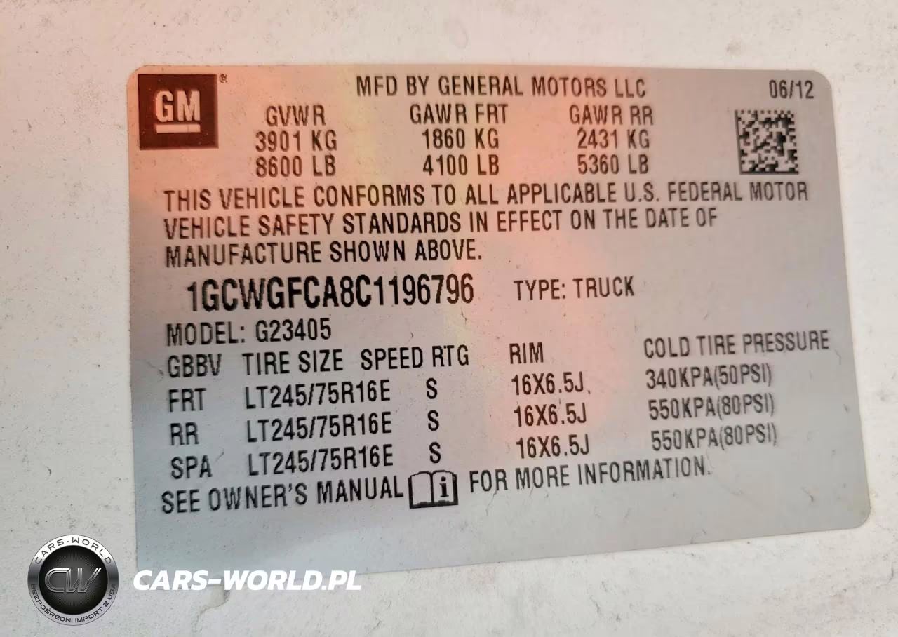 2012 Chevrolet Express G2500 VIN:1GCWGFCA8C1196796 - 13