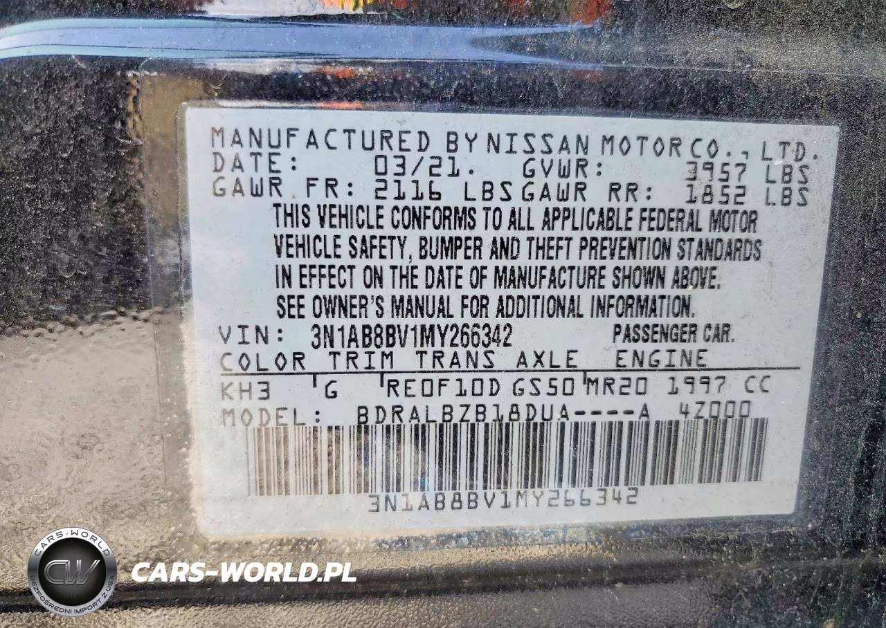 2021 Nissan Sentra S VIN:3N1AB8BV1MY266342 - 13