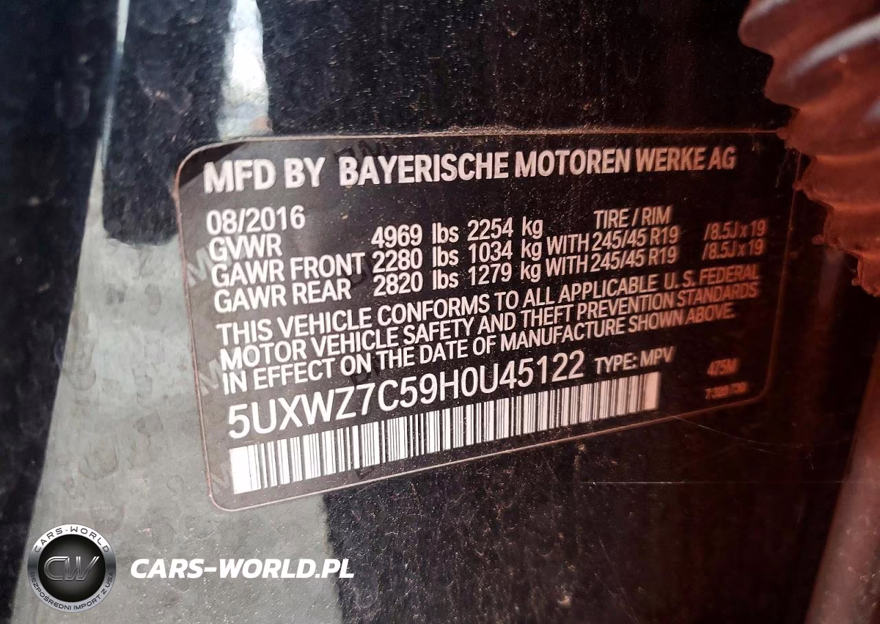 2017 BMW X3 Sdrive28I VIN:5UXWZ7C59H0U45122 - 13