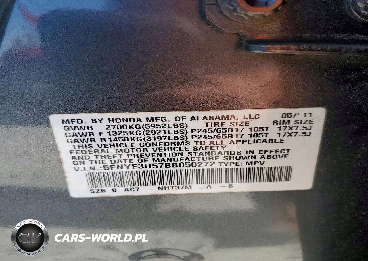2011 Honda Pilot Exl VIN:5FNYF3H57BB050272 - 13