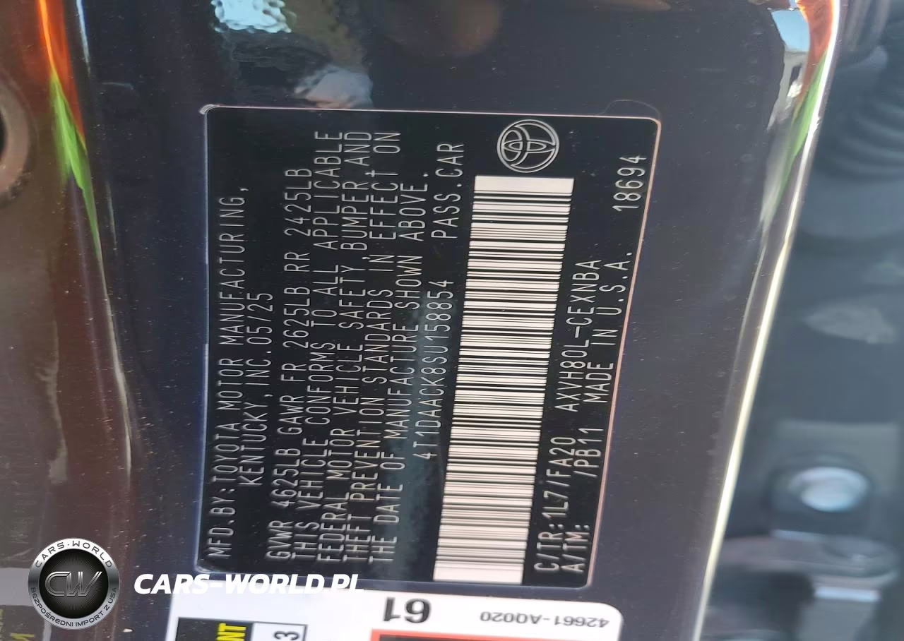 2025 Toyota Camry Le VIN:4T1DAACK8SU158854 - 13