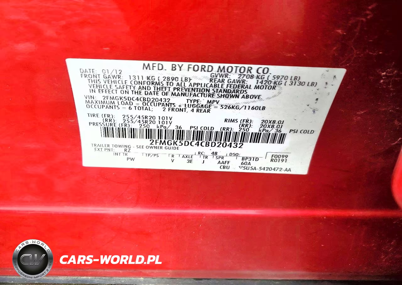 2012 Ford Flex Limited VIN:2FMGK5DC4CBD20432 - 13