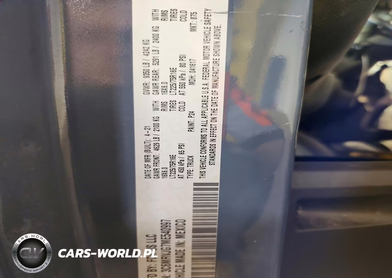 2021 Ram Promaster 3500 3500 High VIN:3C6MRVJG7ME540997 - 13
