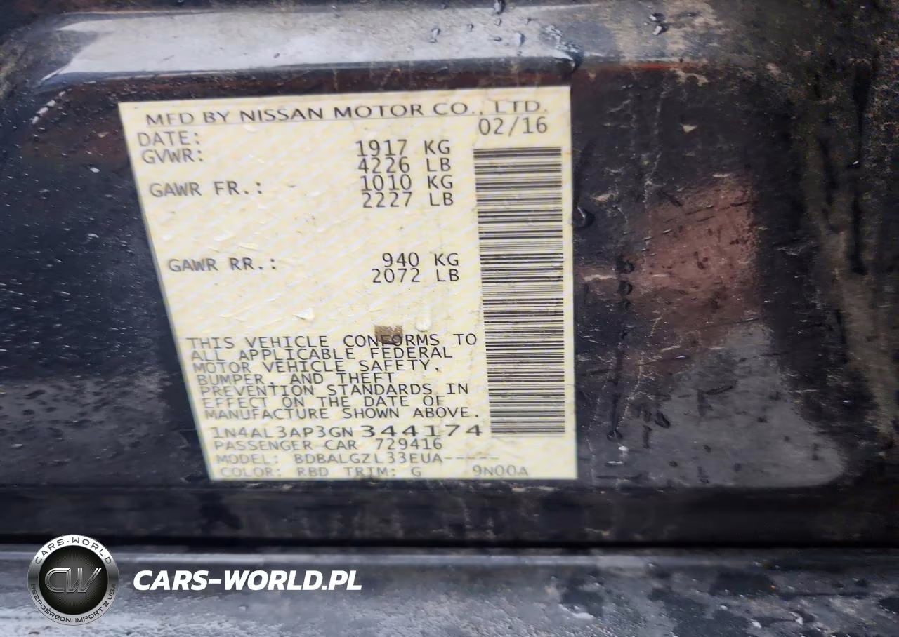 2016 Nissan Altima 2.5 S VIN:1N4AL3AP3GN344174 - 12