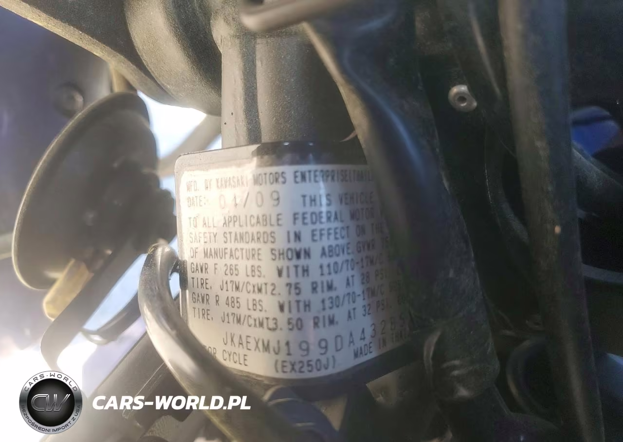 2009 Kawasaki Ex250 J VIN:JKAEXMJ199DA43285 - 9