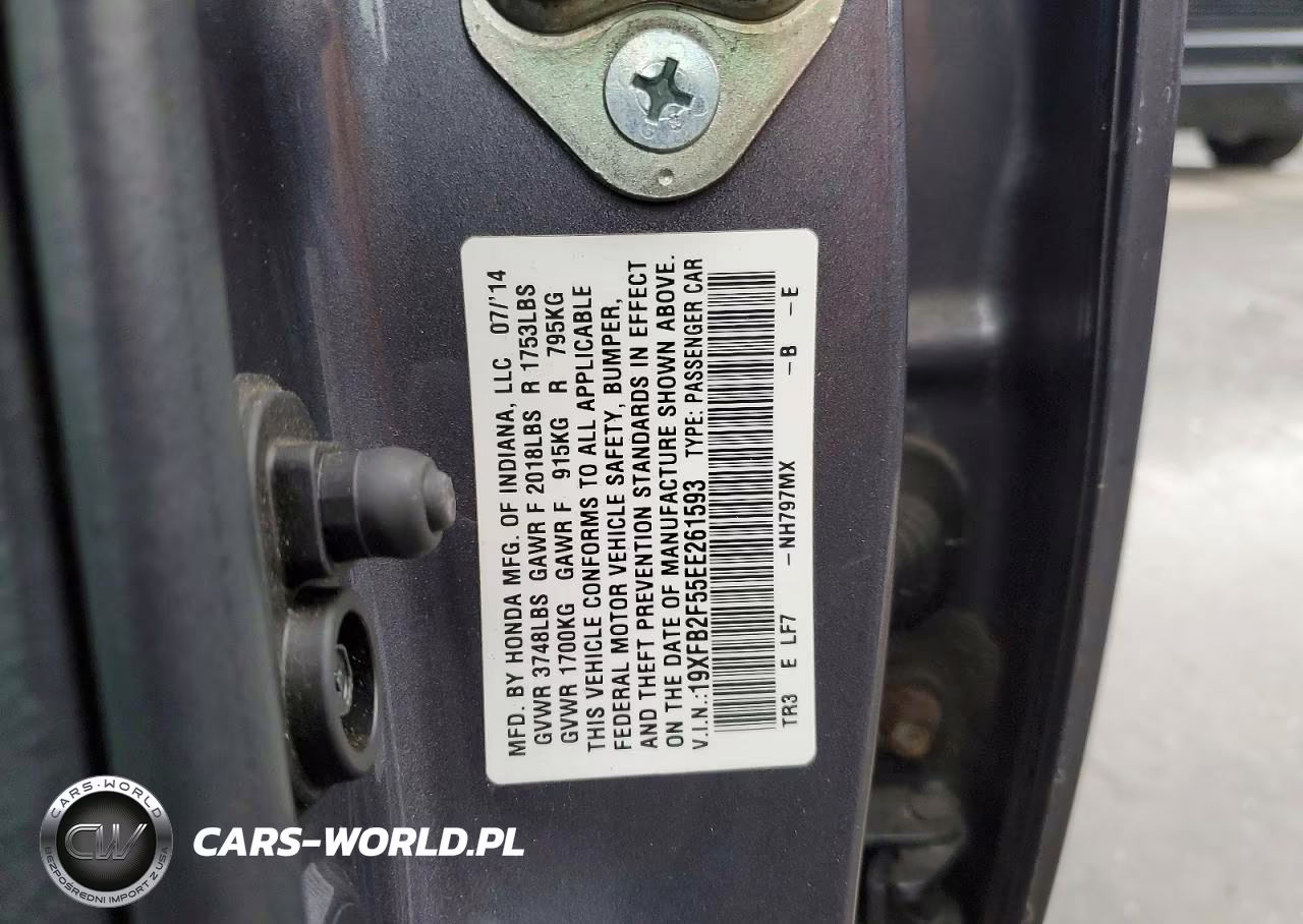 2014 Honda Civic Lx VIN:19XFB2F55EE261593 - 12