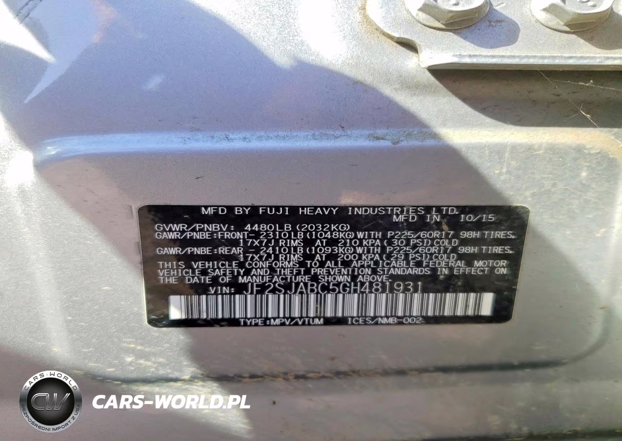 2016 Subaru Forester 2.5I VIN:JF2SJABC5GH481931 - 13