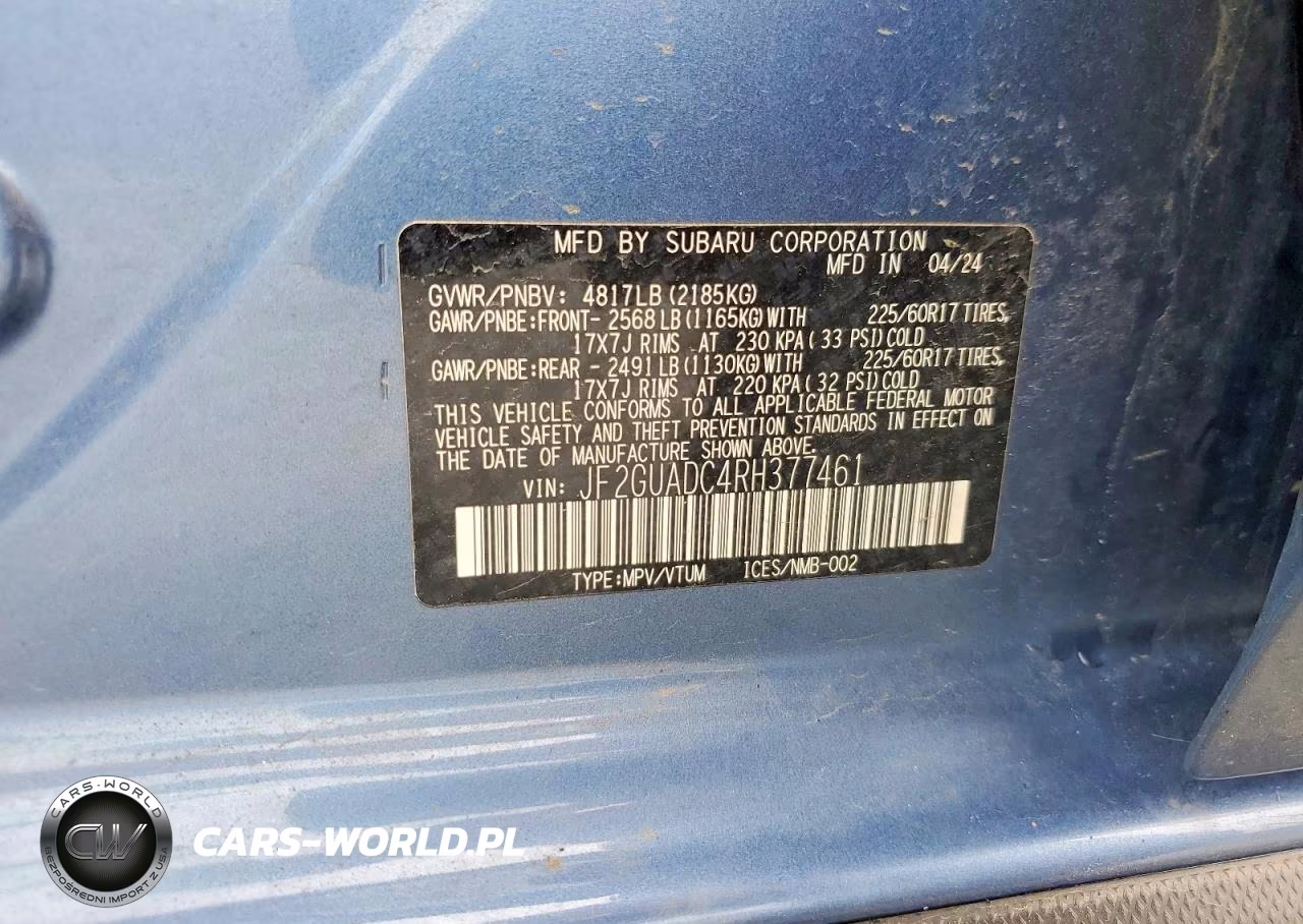 2024 Subaru Crosstrek Premium VIN:JF2GUADC4RH377461 - 12