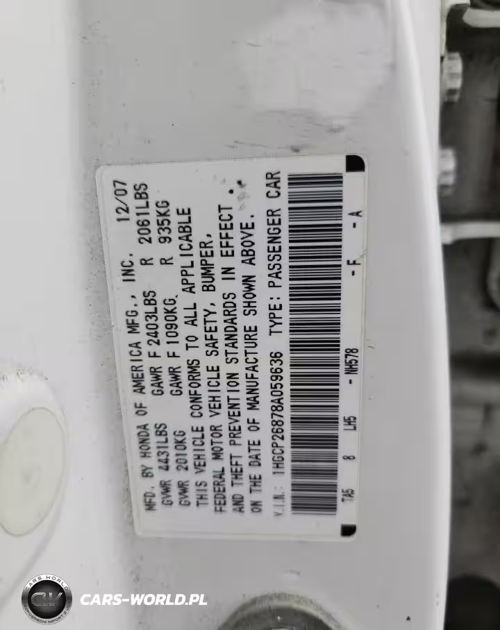 2008 Honda Accord Exl VIN:1HGCP26878A059636 - 12