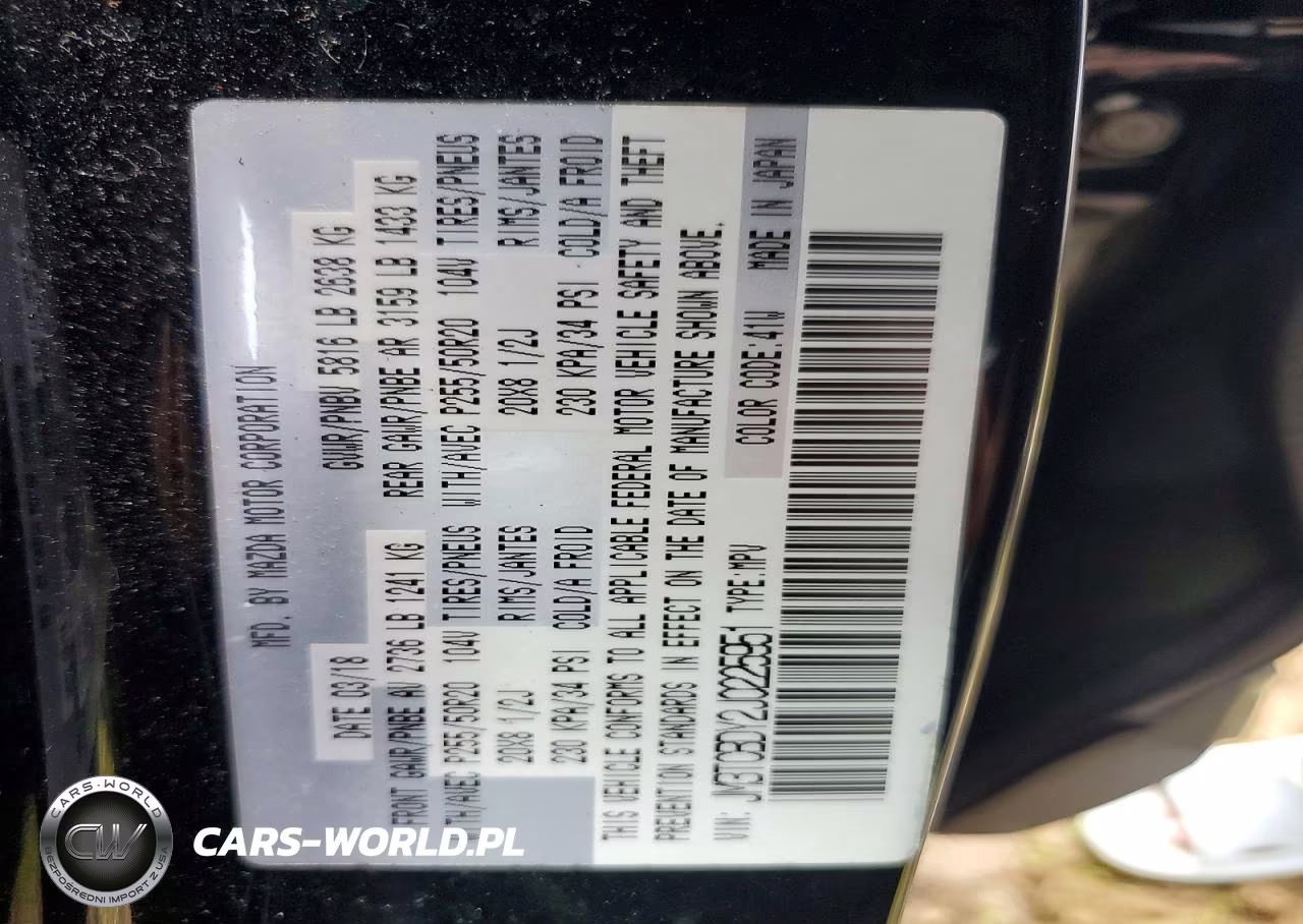 2018 Mazda Cx-9 Grand Touring VIN:JM3TCBDY2J0225951 - 13