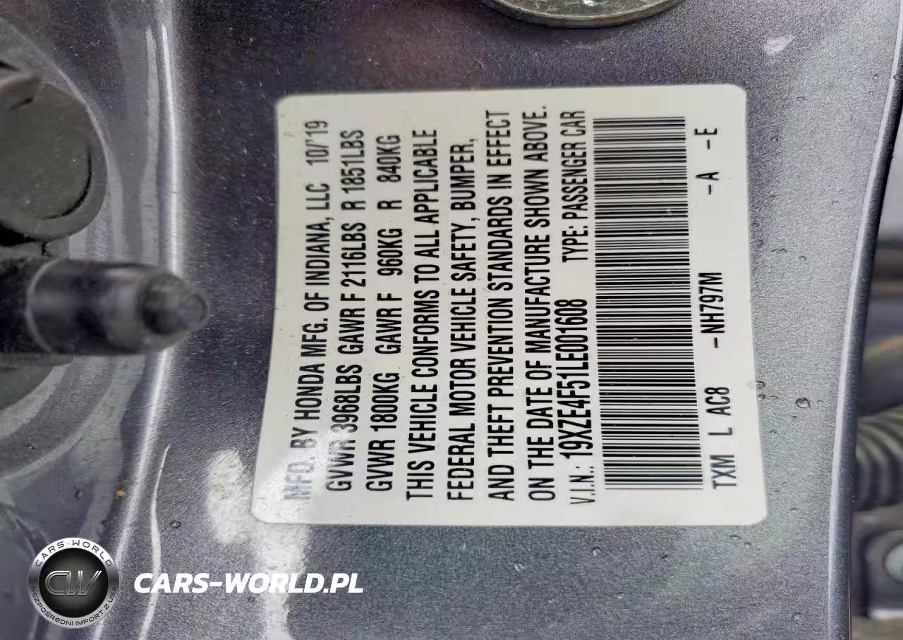 2020 Honda Insight VIN:19XZE4F51LE001608 - 13