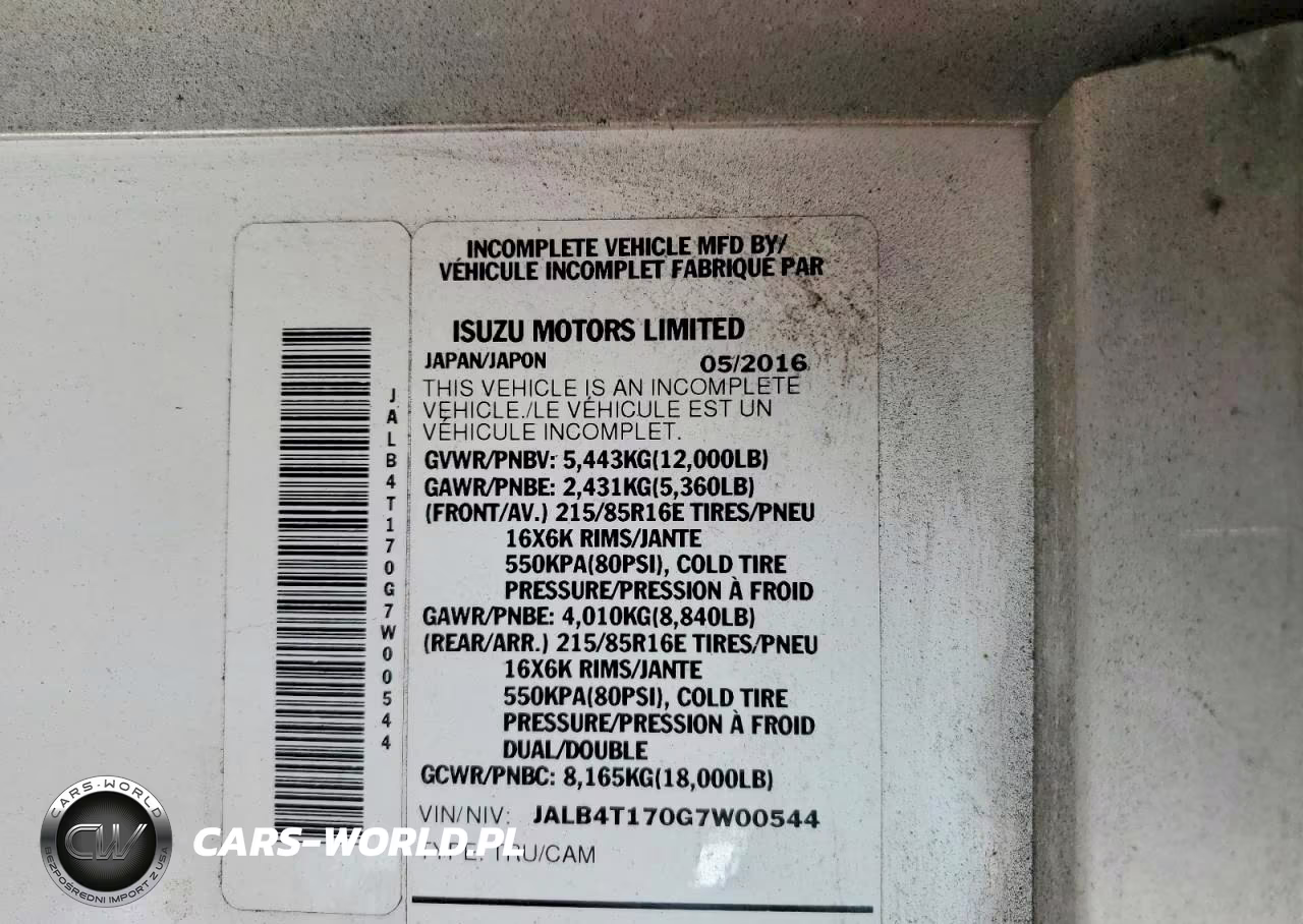 2016 Isuzu Npr VIN:JALB4T170G7W00544 - 11