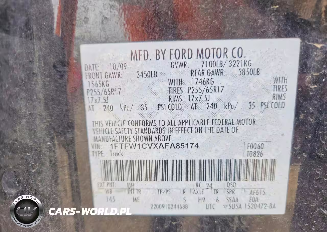 2010 Ford F150 Supercrew VIN:1FTFW1CVXAFA85174 - 12
